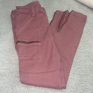 Josie mauve skinny cargo like pants